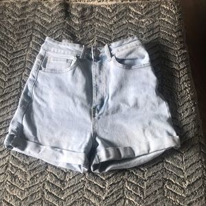 Light washed jean shorts